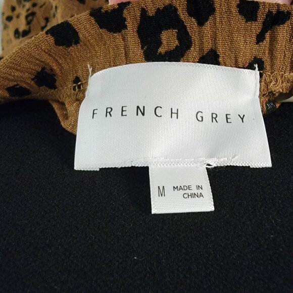NWOT FRENCH GREY Maxi Dress w Shoulder Ties Brown & Black Animal Print Size M - Picture 8 of 14